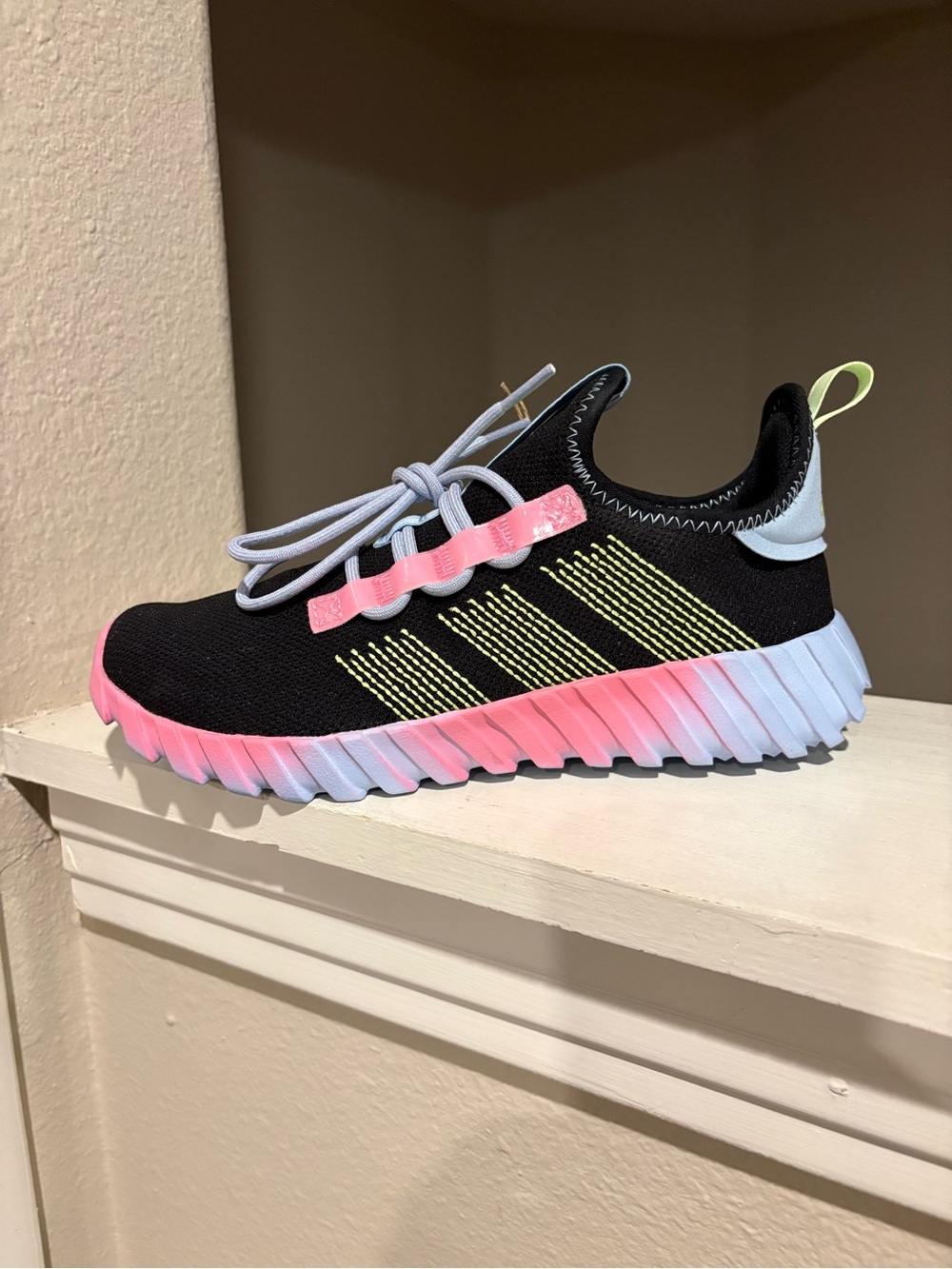 NEW Adidas Kaptir Flow K Black Pink Blue Green Unisex Athletic Sneakers Youth 5Y - Picture 4 of 9